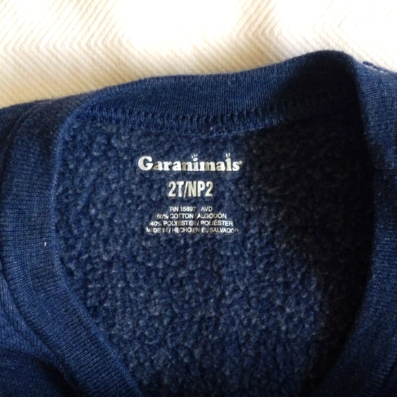 garanimals navy floral glitter graphic crewneck sweatshirt 2T toddler girls - Picture 4 of 6